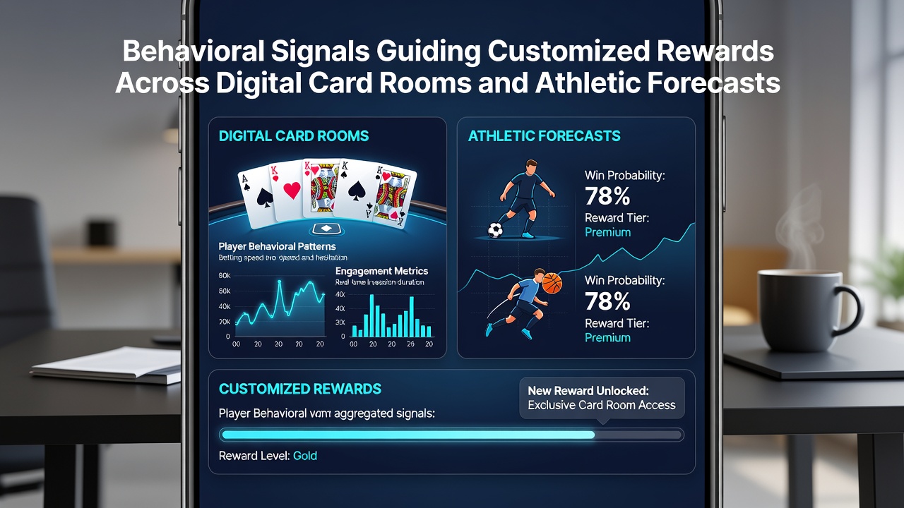 Mobile interface displaying behavioral data patterns used for reward personalization in digital card rooms and sports forecasts