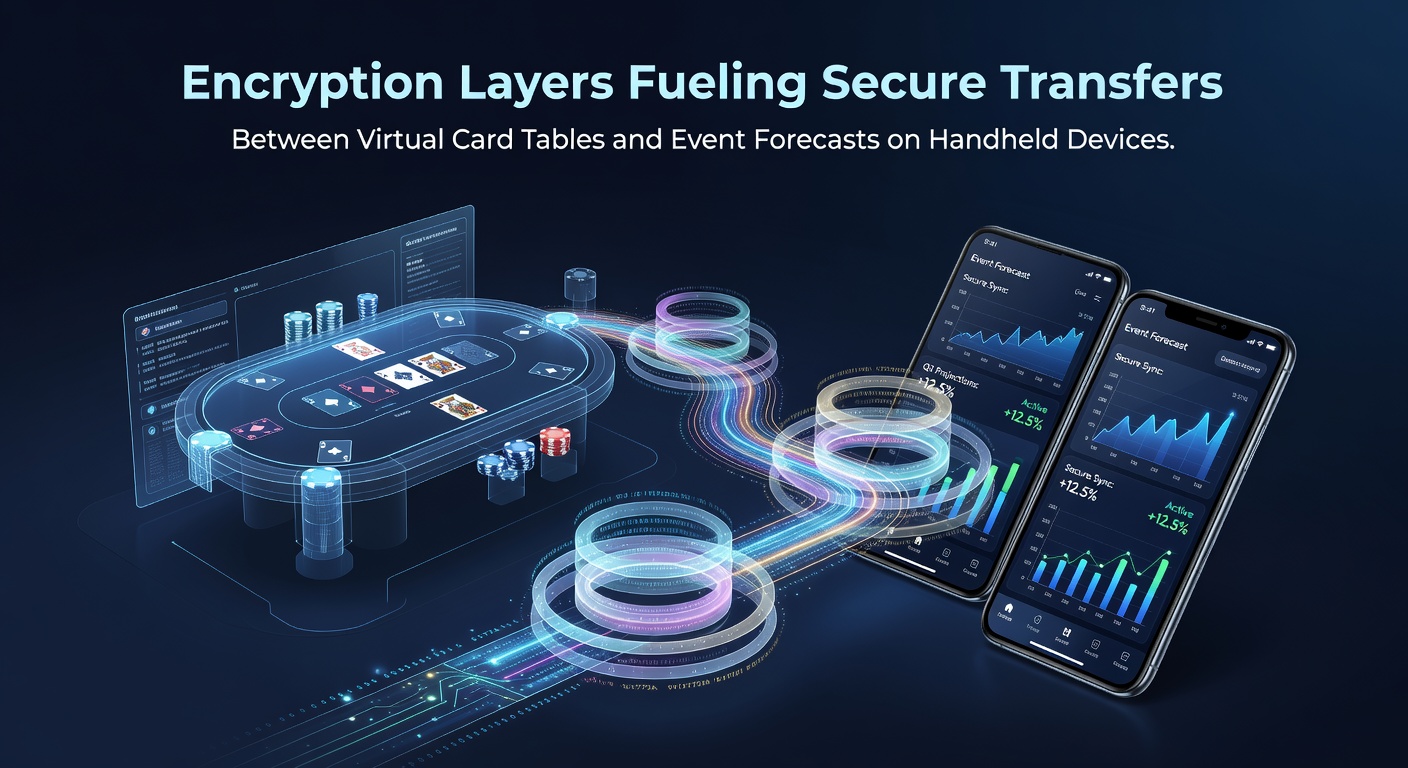 Mobile device displaying secure poker and betting app interface with encryption indicators