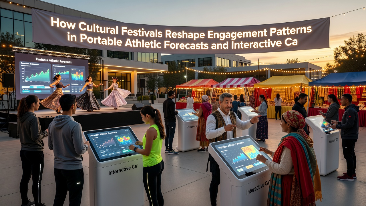 Mobile users engaging with athletic forecasts and card environments during festivals