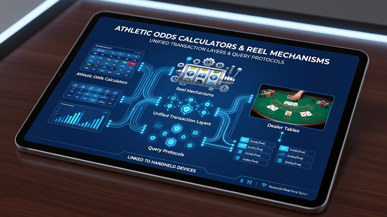 Diagram showing unified transaction layers connecting sports odds calculators, slot reels, and live dealer tables on mobile interfaces