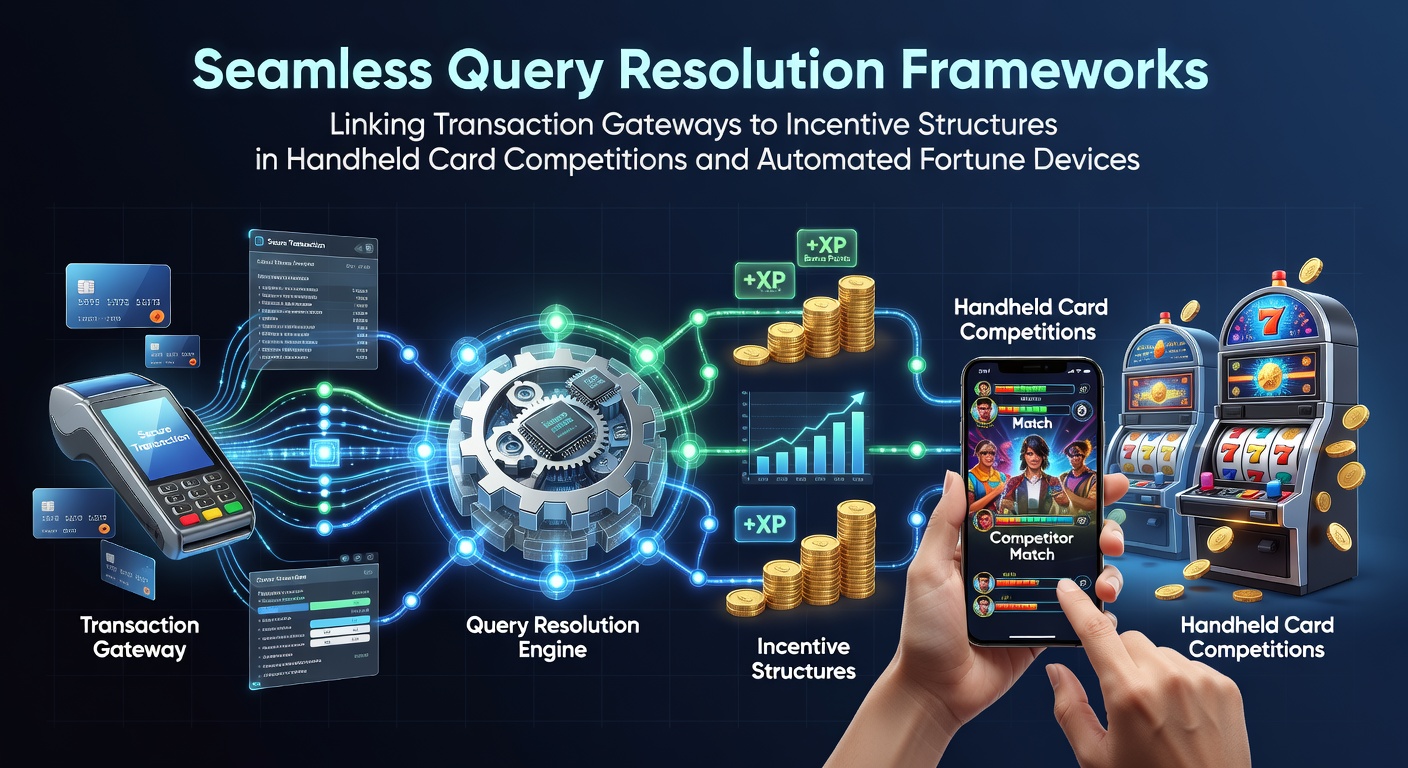 Illustration of integrated support systems linking mobile poker transactions and slot machine rewards through automated query resolution