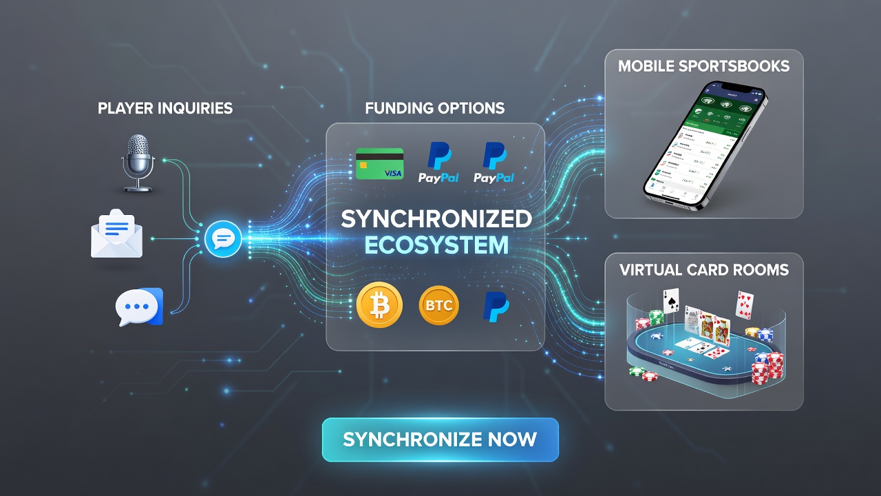 Virtual card room dashboard displaying synchronized support ticket and payment approval screen