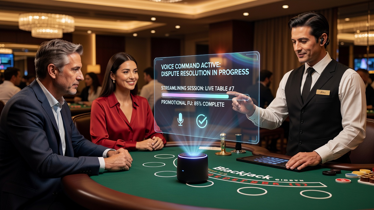 Player using voice commands on mobile device to resolve a funding cycle issue during a live poker session